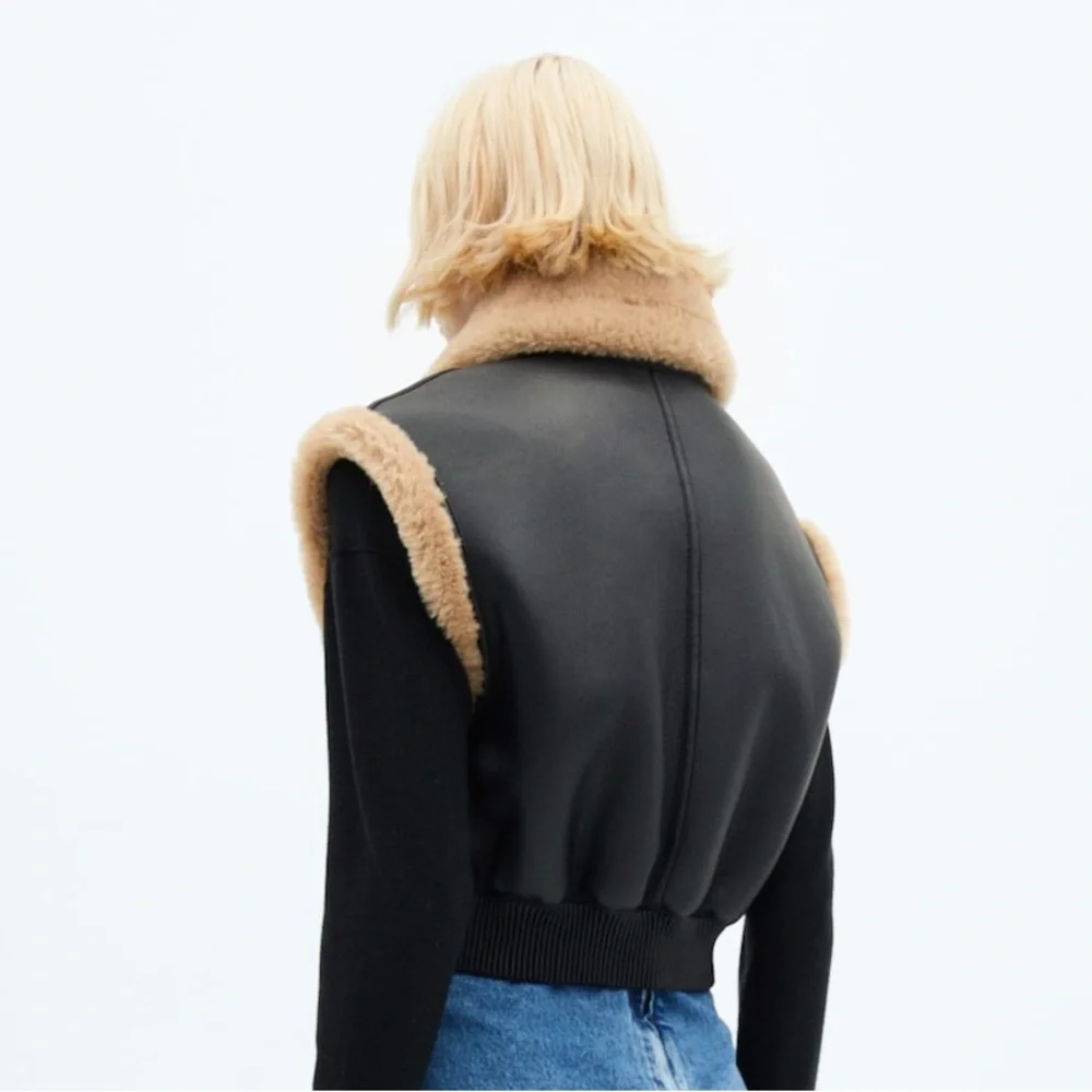 Jason Wu Shearling-lined bomber vest faux leather M - Picture 4 of 16